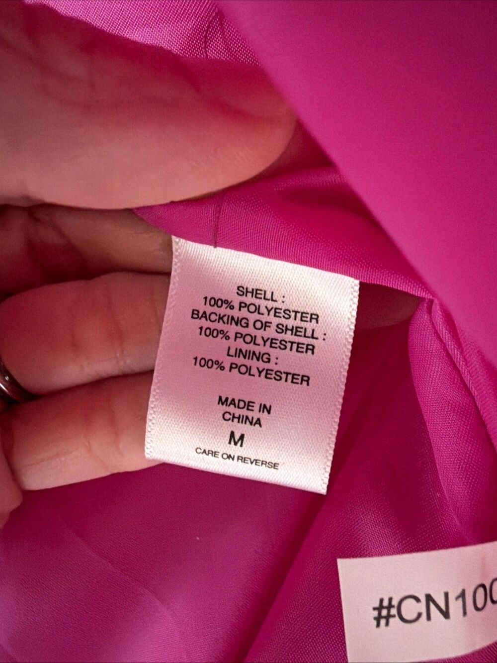 NY & Co Fuscia Faux Fur Cropped Fully Lined Jacket Size M Hook and eye closure - Picture 5 of 8